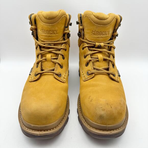 Rocky Mens Rams Horn Composite Toe Work Boot US 10 Wide Brown Waterproof EUC - Picture 7 of 15